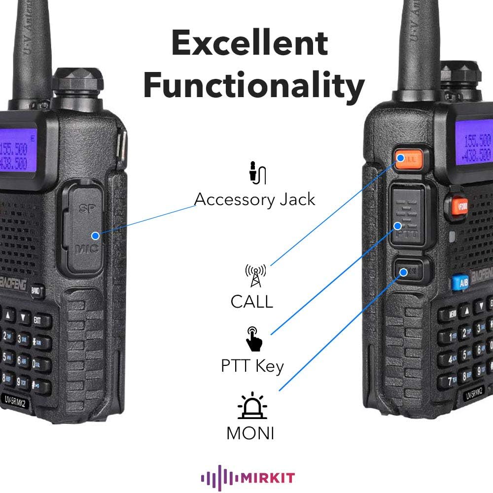 Mirkit Ham Radio UV-5R MK2 Normal Power 1800 mAh Li-ion Battery Mirkit Edition and Lanyard Mirkit Ham Radio Operator Pack of 2