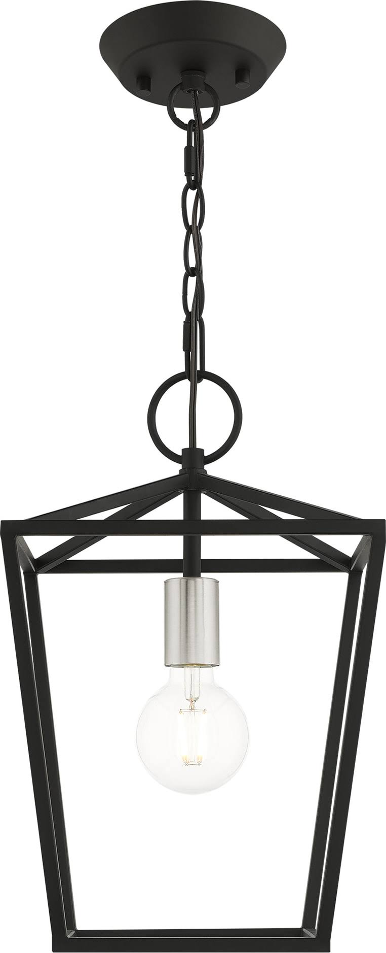 Livex Lighting Devonshire 1 Light Black Convertible Semi Flush/Lantern 49432-04