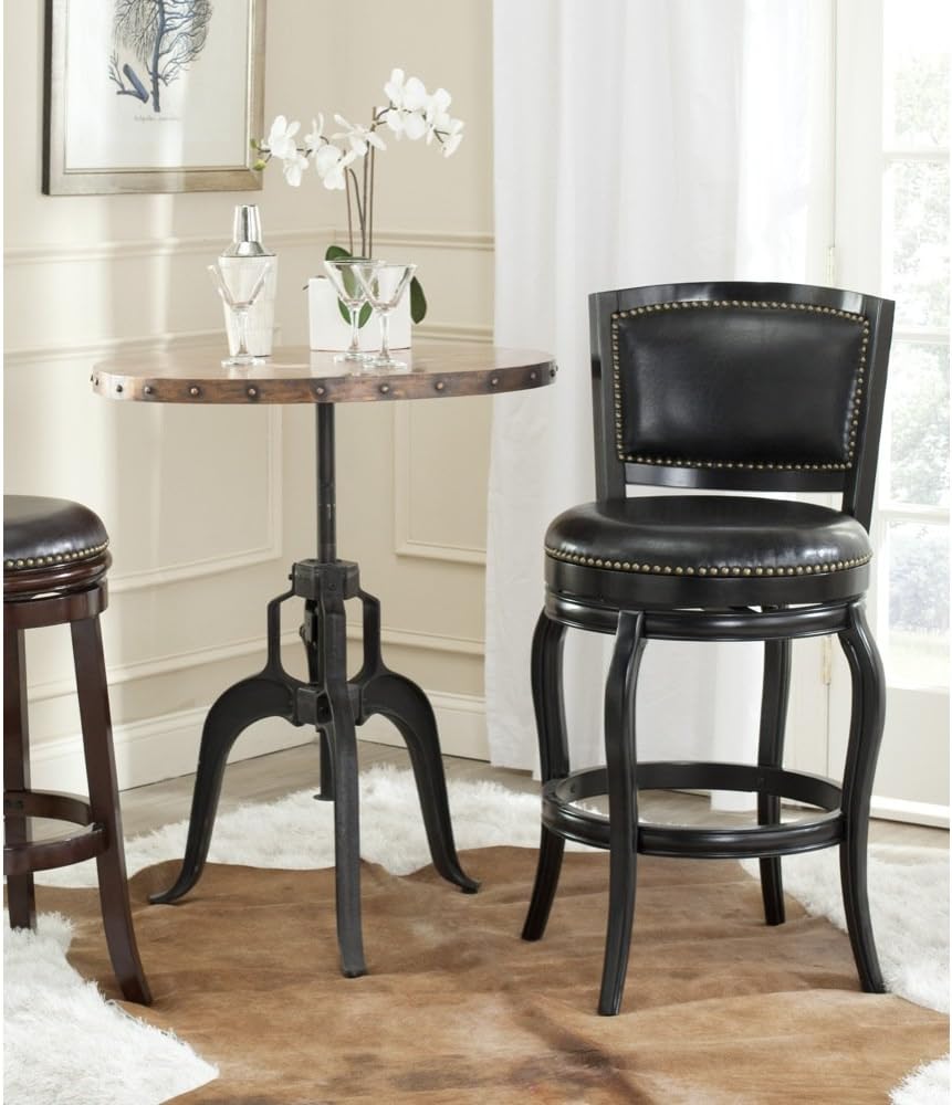 Safavieh Home Collection Pasquale Black 29-inch Bar Stool