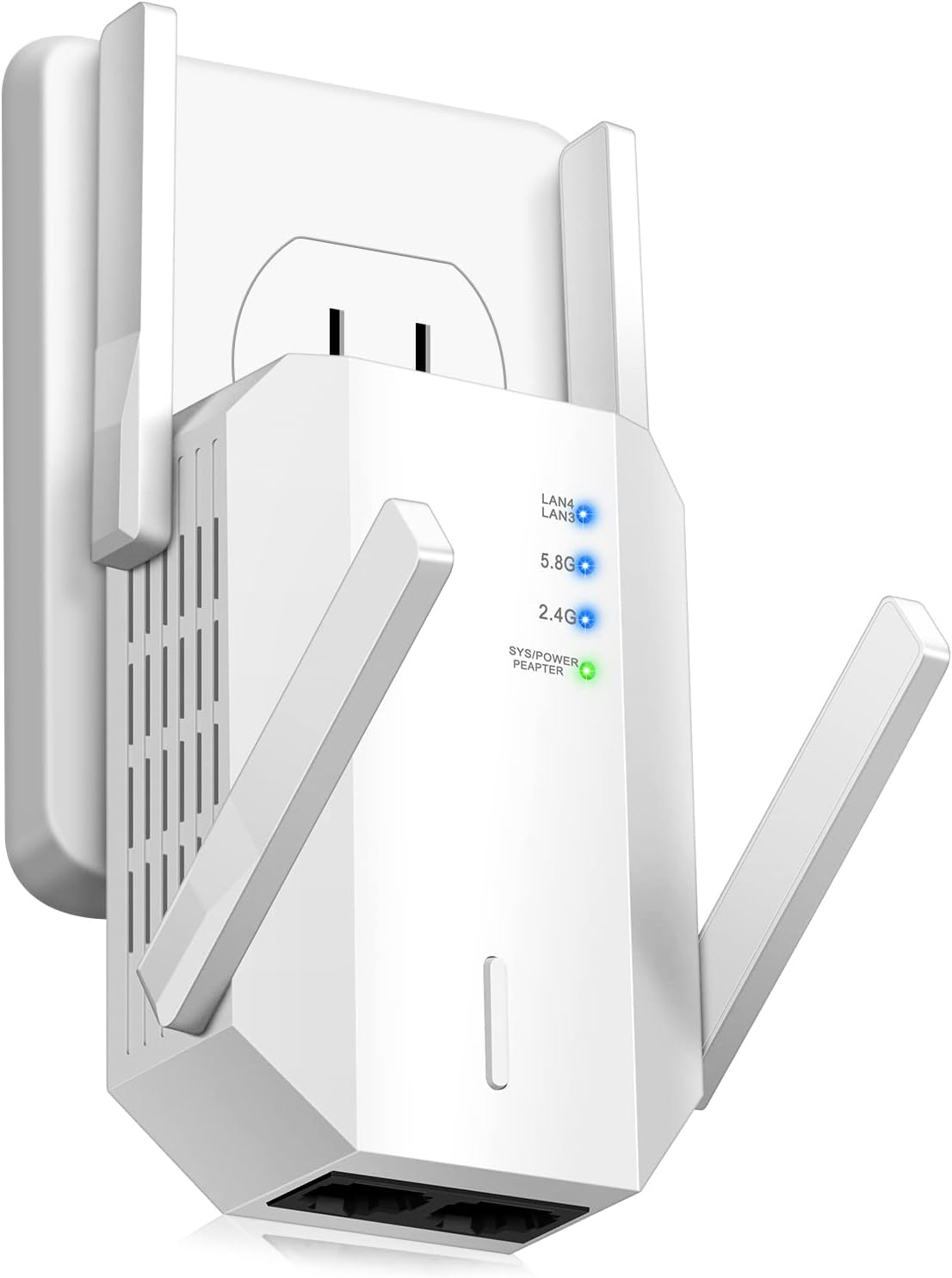 2022 All-New WiFi Extender Internet Signal Booster up to 4000 sq.ft, Wireless WiFi Repeater Internet Booster, Signal Amplifier with Ethernet Port, 1-Key Setup, Long Range Extender for Home, 35 Devices Pack of 2