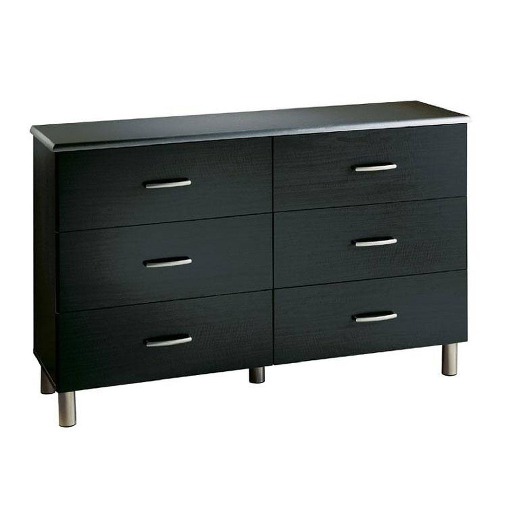 South Shore Cosmos 6-Drawer Double Dresser Black Onyx/Charcoal