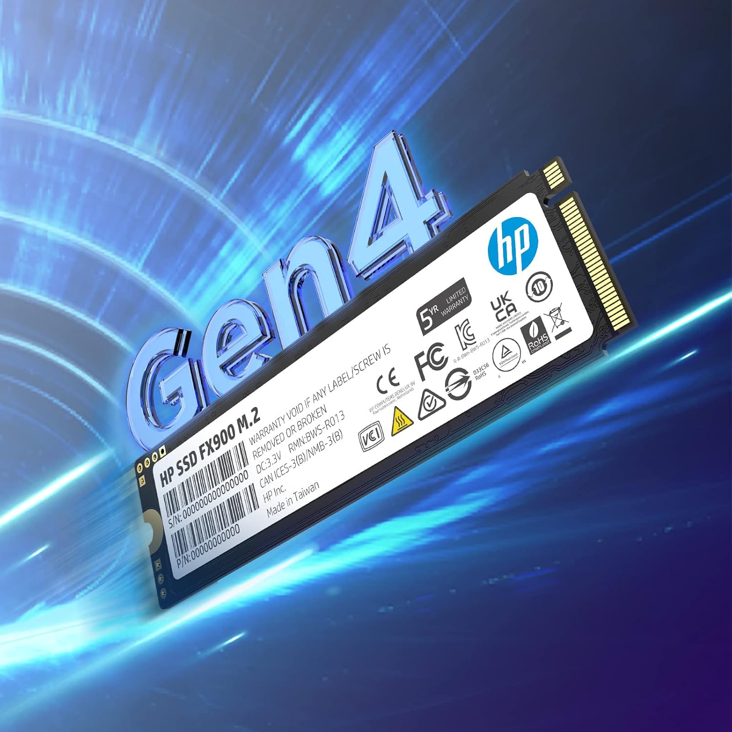 HP FX900 512GB NVMe GEN 4 Internal SSD, PCIe 4.0 16 Gb/s, M.2 2280, 3D TLC NAND PC Solid State Drive Up to 4900 MB/s - 57S52AA#ABB Pack of 2