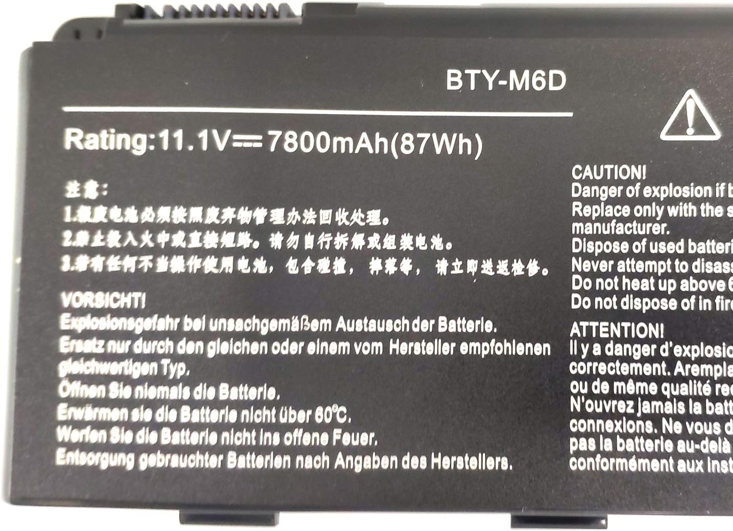 Binger New Bty-m6d 9 Cell 7800mah High Performance Replacement Laptop Battery Compatible With MSI GT60 GX60 GT70 GT660 GX660 GT680 GX680 GT780 GT780R GT663R GT660R GT680DXR GT680DX Series Pack of 2