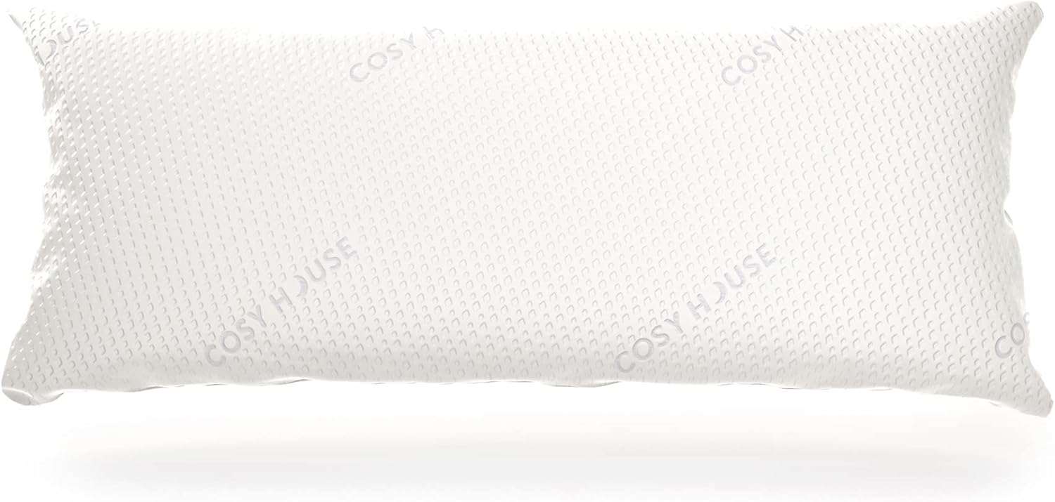 Cosy House Collection Luxury Bamboo Body Pillow for Side & Back Sleepers - Bamboo Viscose Removable Cover with Polyester Filling -Supportive, Soft, Fluffy, & Quality Long Pillow - Measures 54&rdquo; x 20&rdquo;