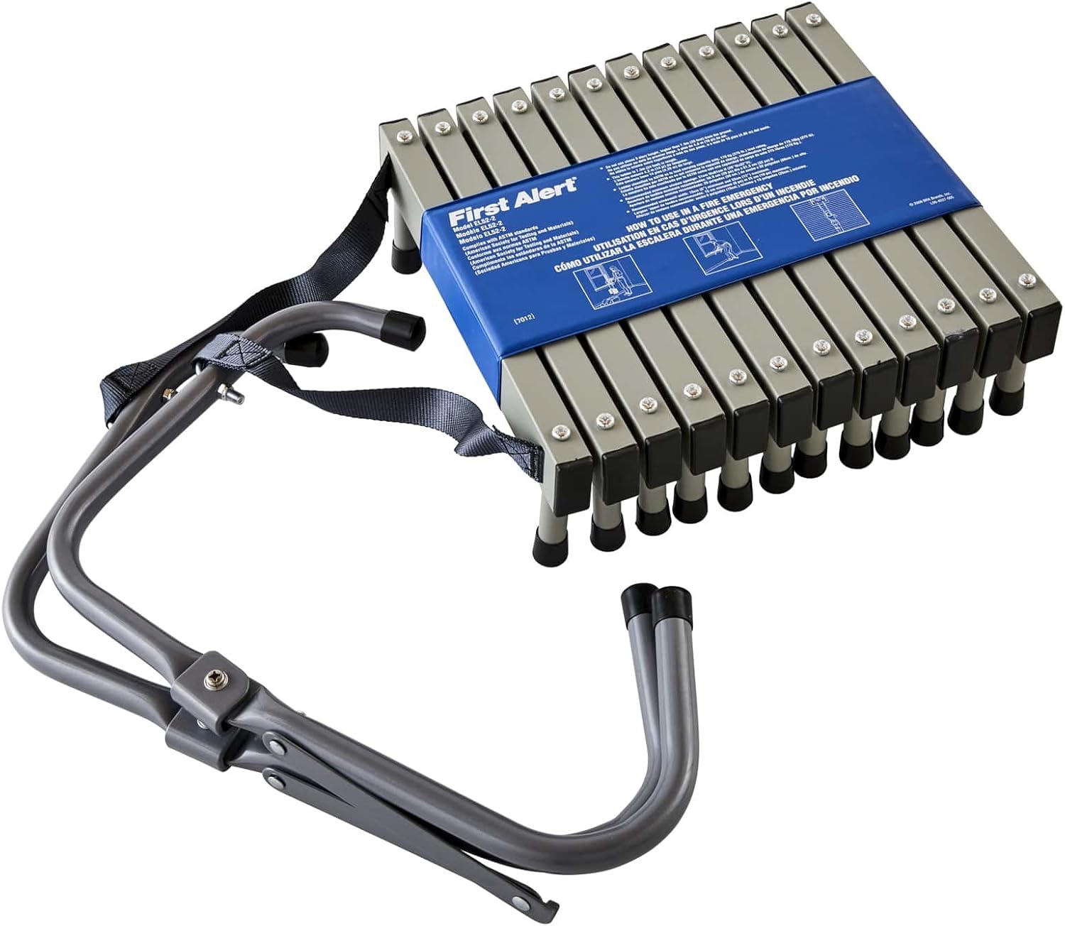 First Alert Two-Story Fire Escape Ladder, Steel, Anti-Slip, EL52-2, Black Pack of 2