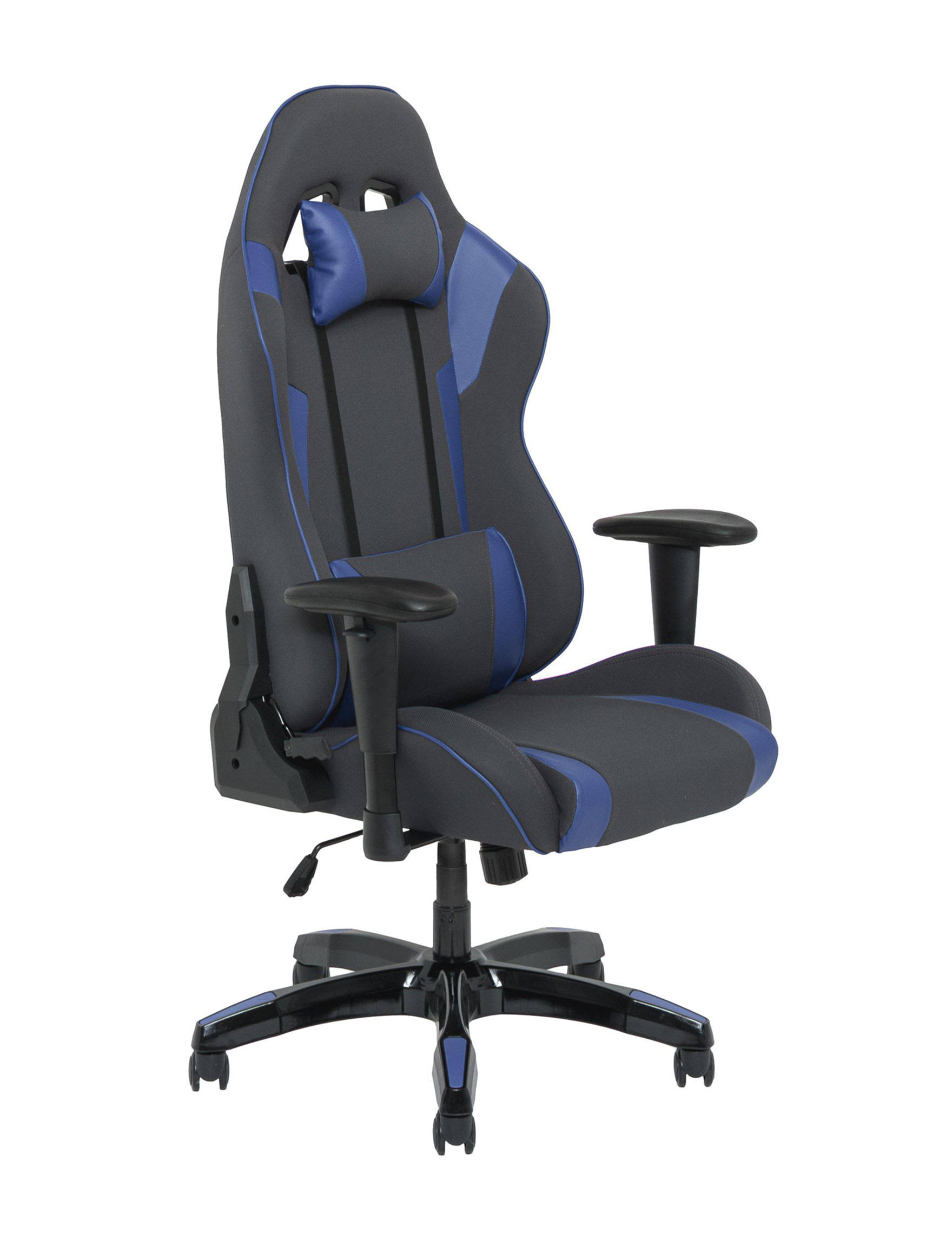 CorLiving High Back Ergonomic Gaming Chair, Blue/Grey