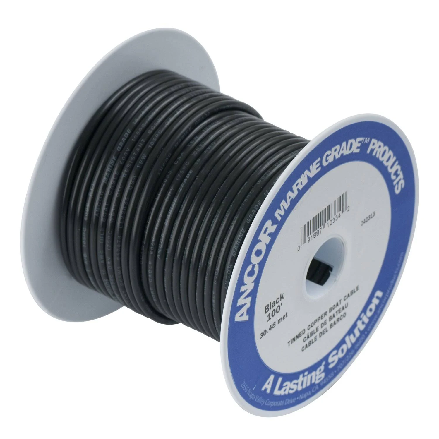 Ancor Black 14 AWG Tinned Copper Wire - 500&