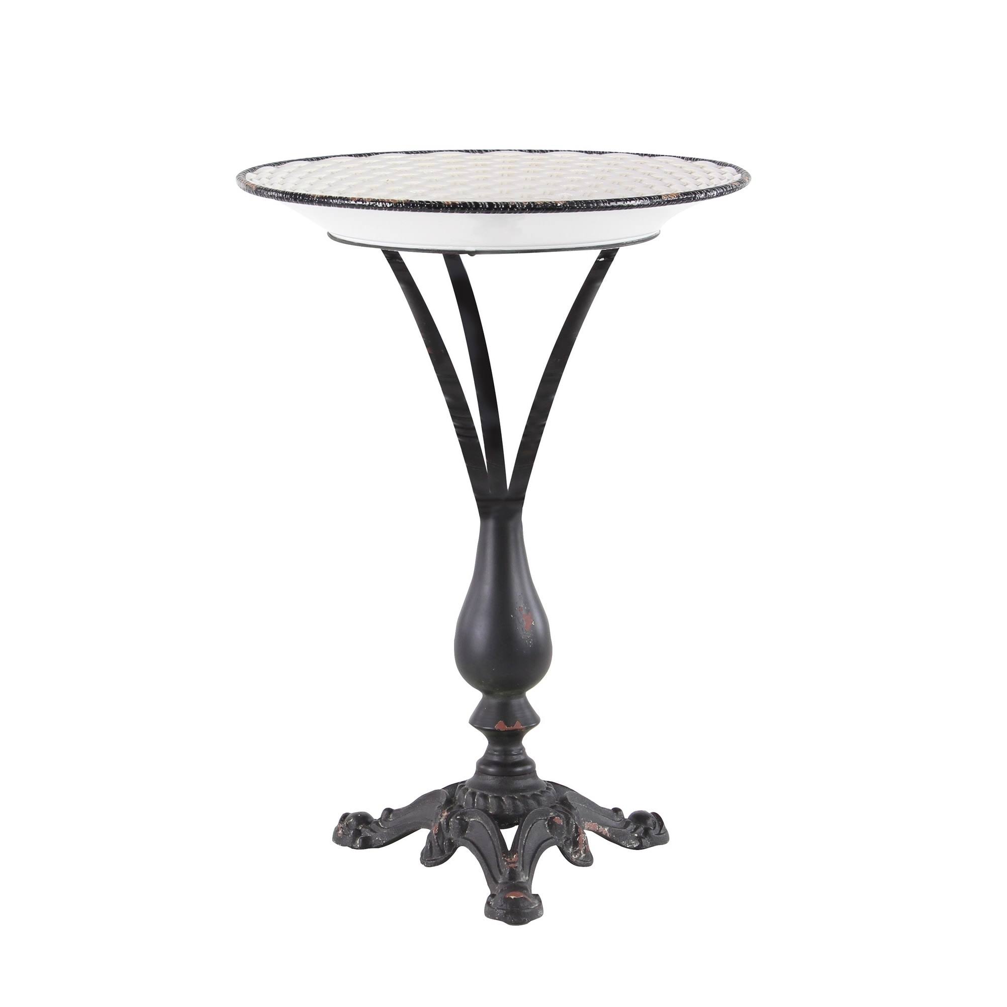 Traditional 24 x 15 inch Traditional Round Accent Table Black Traditional