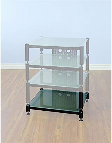 VTI BLG Series 4 Shelf Audio Rack-Black/Black/Frosted