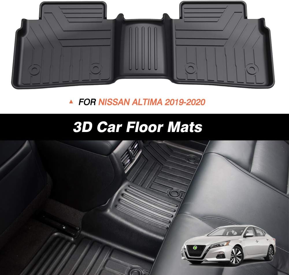 KUST All Weather Floor Mats for Nissan Altima 2019 2020 2021 2022 Custom Fit Floor Carpet Liners Front & Rear 2 Row Seat TPE Black Liner