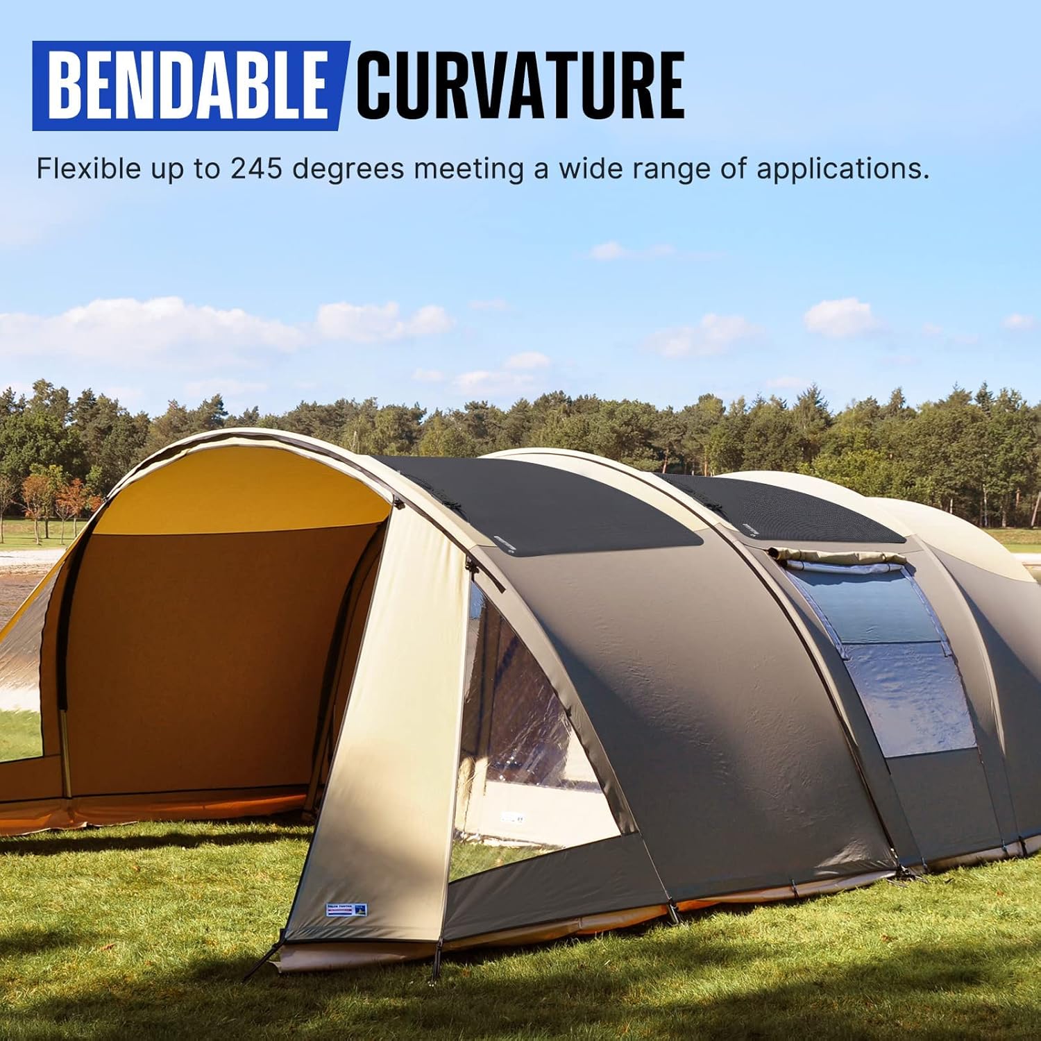 ATEM POWER Monocrystalline 55W Flexible Solar Panel 245&deg; Bendable 12V Portable Solar Charger with Uneven Surfaces Lightweight for RV Tent Roof Boat Cabin Marine Camping