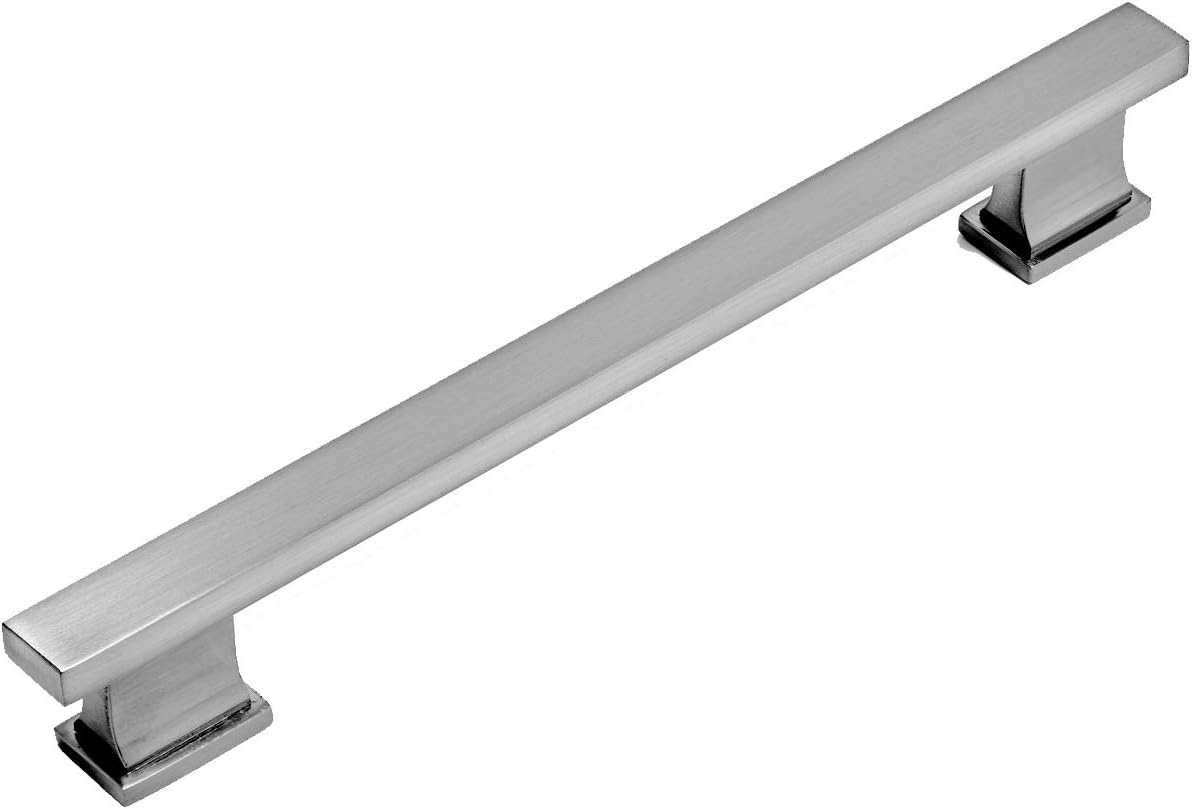 10 Pack - Cosmas 702-160SN Satin Nickel Contemporary Cabinet Hardware Handle Pull - 6-5/16