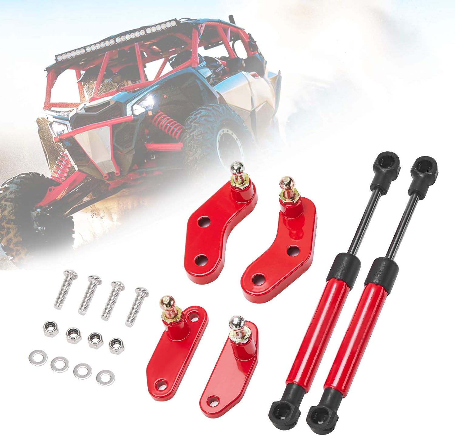 Kemimoto X3 Door Opener Kits Door Shocks Struts Compatible with 2017-2022 Can Am Maverick X3 and X3 Max Front and Rear Doors, Black Pack of 2