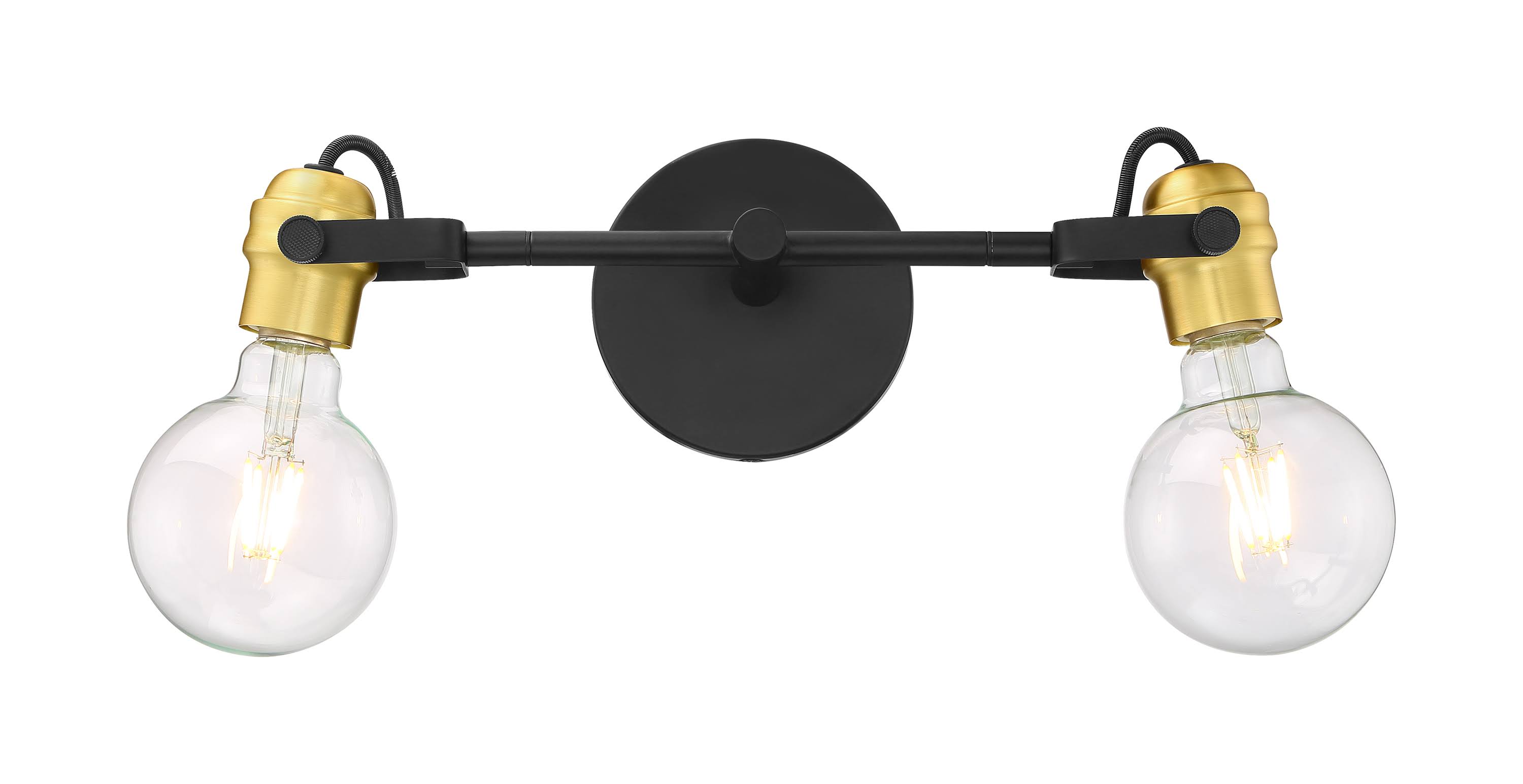 Nuvo Lighting Mantra Vanity Black / Brushed Brass 2 Light