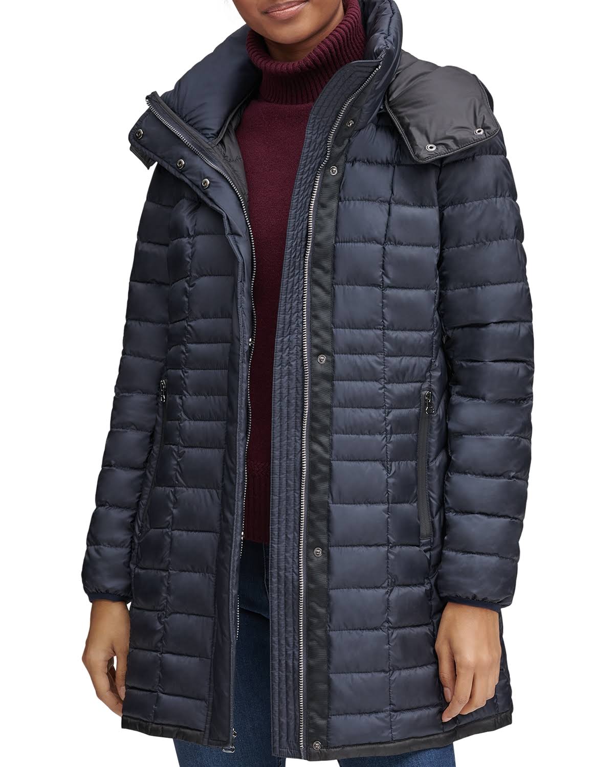 Marc New York Marble Packable Hooded Puffer Coat - x Small / Navy