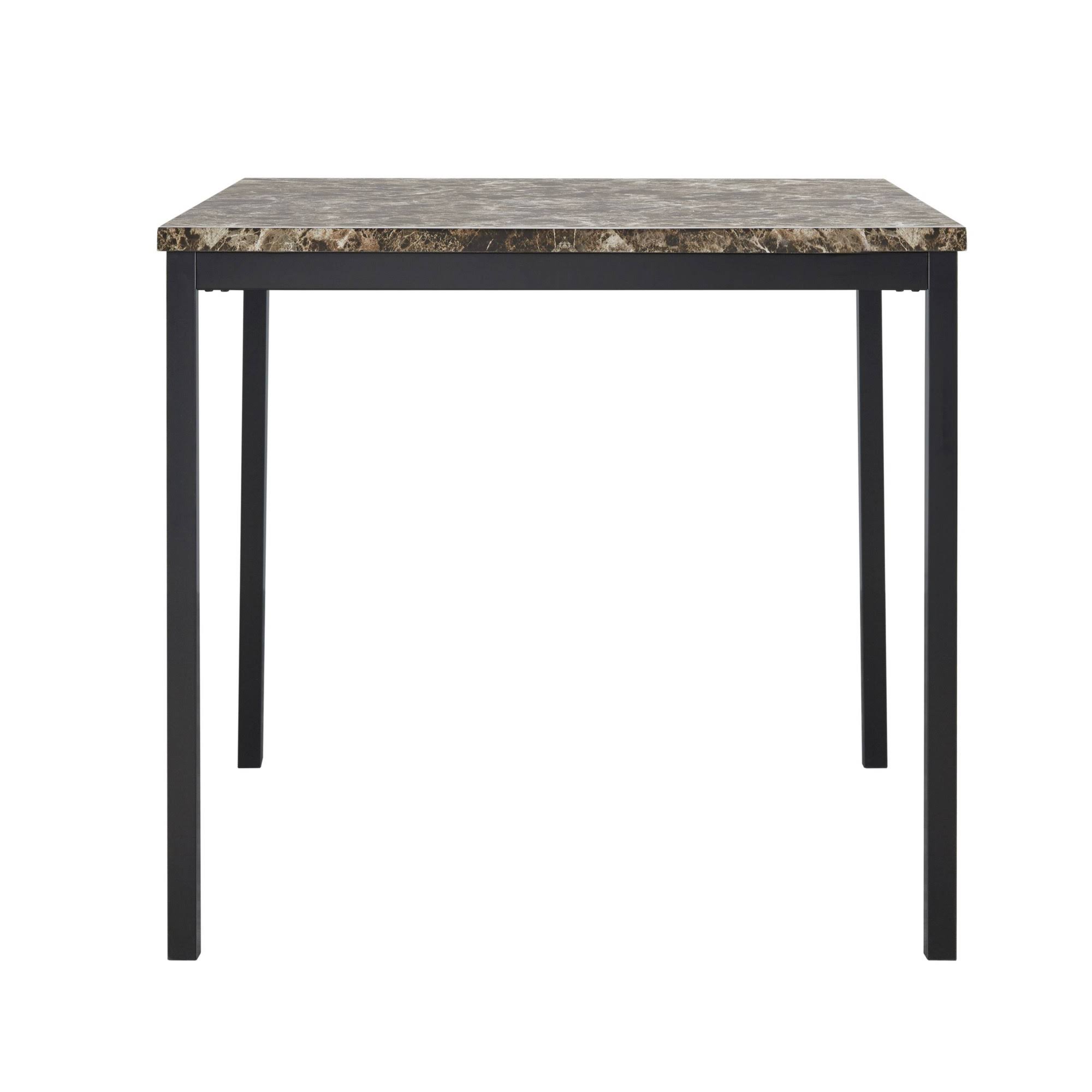 36x22 DeVoe Square Counter Height Dining Table Marble Brown/Black - Inspire Q