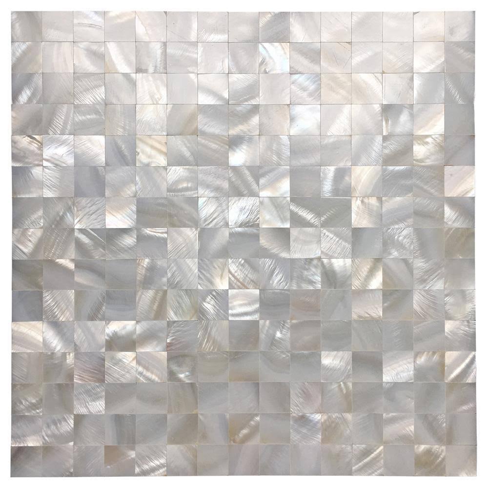 12 in. x 12 in. Mother of Pearl Shell Mosaic Tile Backsplash in White