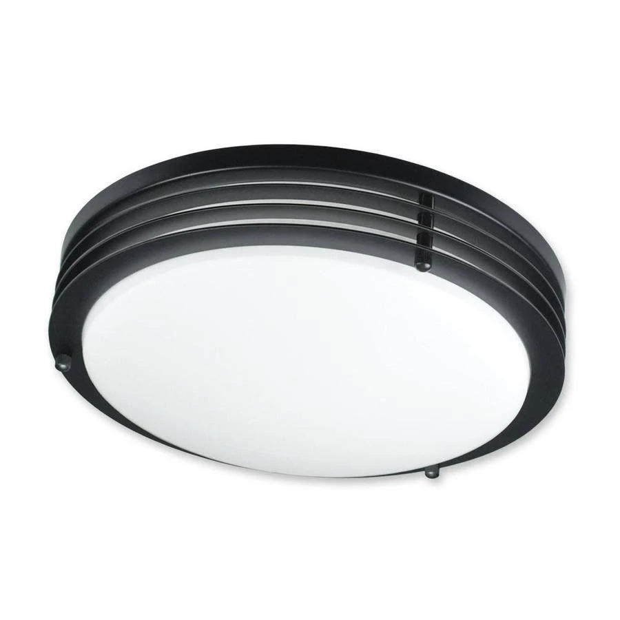 Good Earth Lighting Majestic 14-in Matte Black Modern/Contemporary LED Flush Mount Light Energy Star | FL1242-BK2-14LF1-G