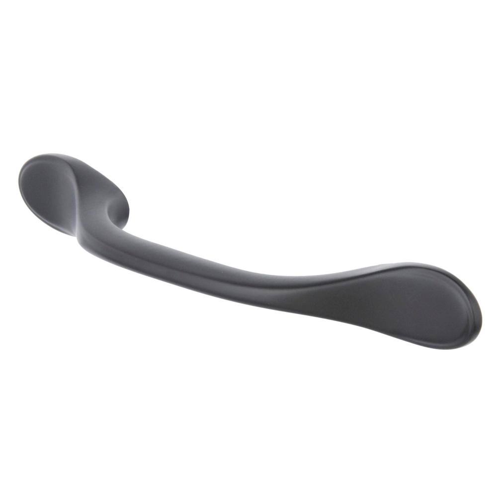 Everbilt Classic Spoon Foot 3 in. (76 mm) Matte Black Classic Cabinet Pull (50-Packs)