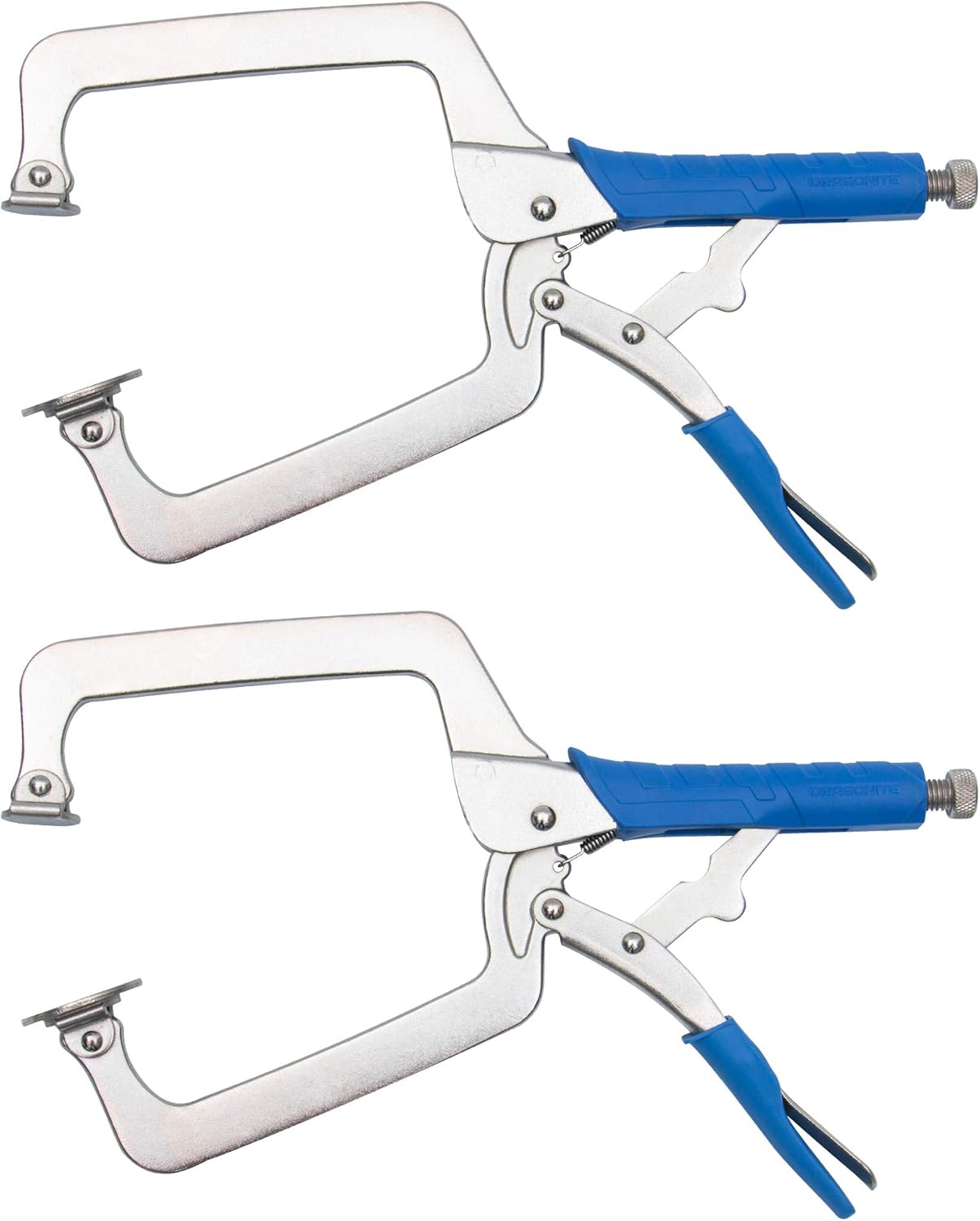 DRAGONITE Heavy Duty C Clamp, Vise Grip Locking Pliers With Swivel Pads, 15