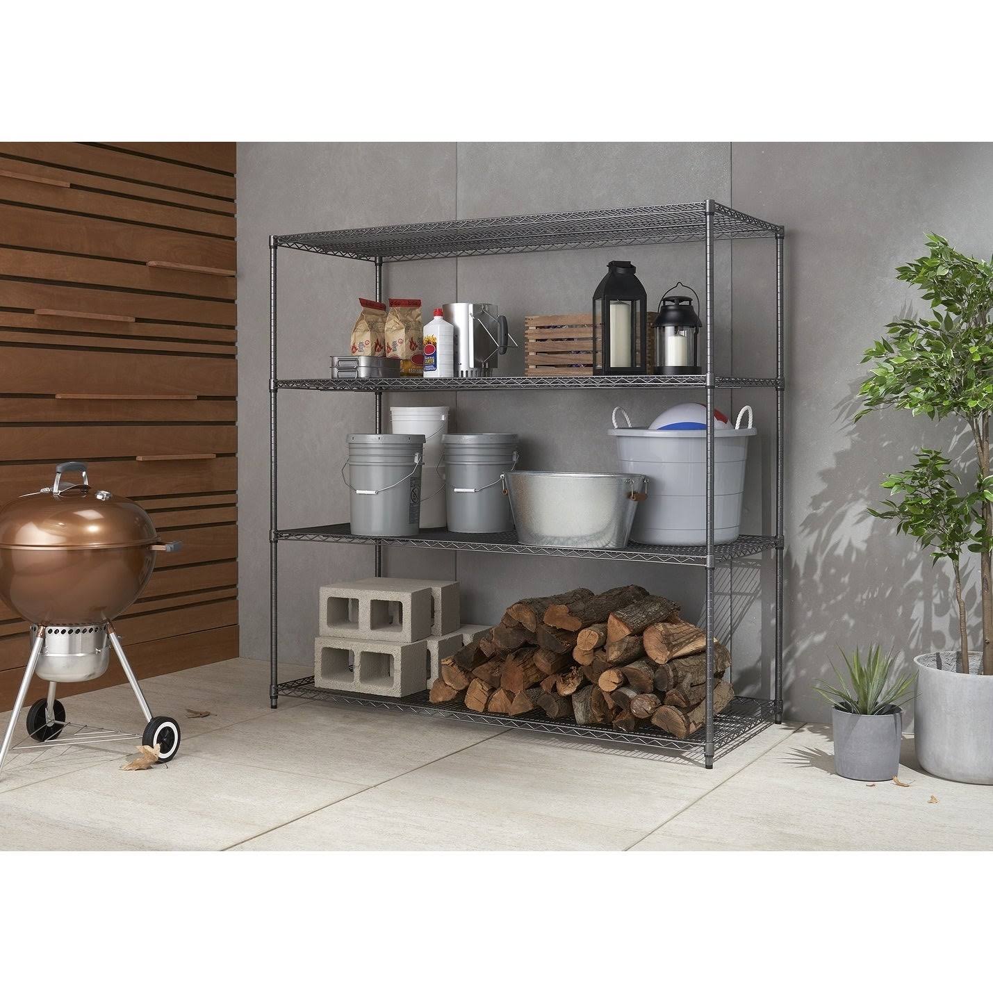 Trinity Pro 4-Tier 72x30x72 Wire Shelving Black Anthracite