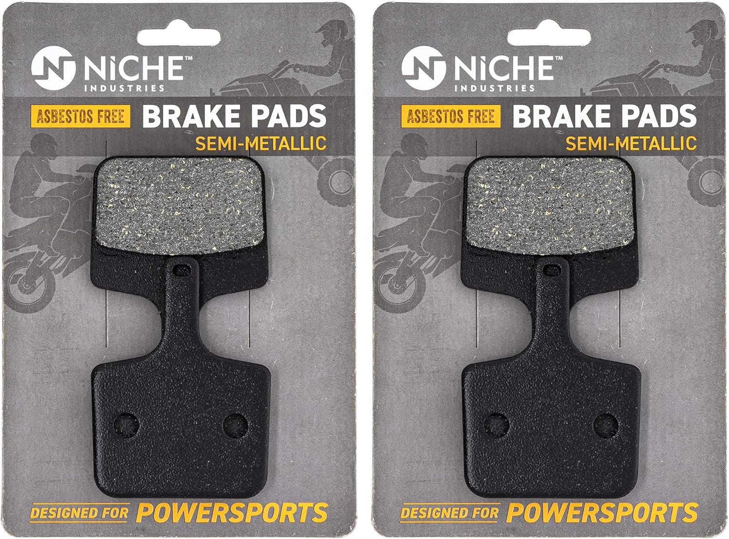 NICHE Brake Pad Set for Polaris IQ Widetrak 550 600 2203532 Rear Semi-Metallic 2 Pack