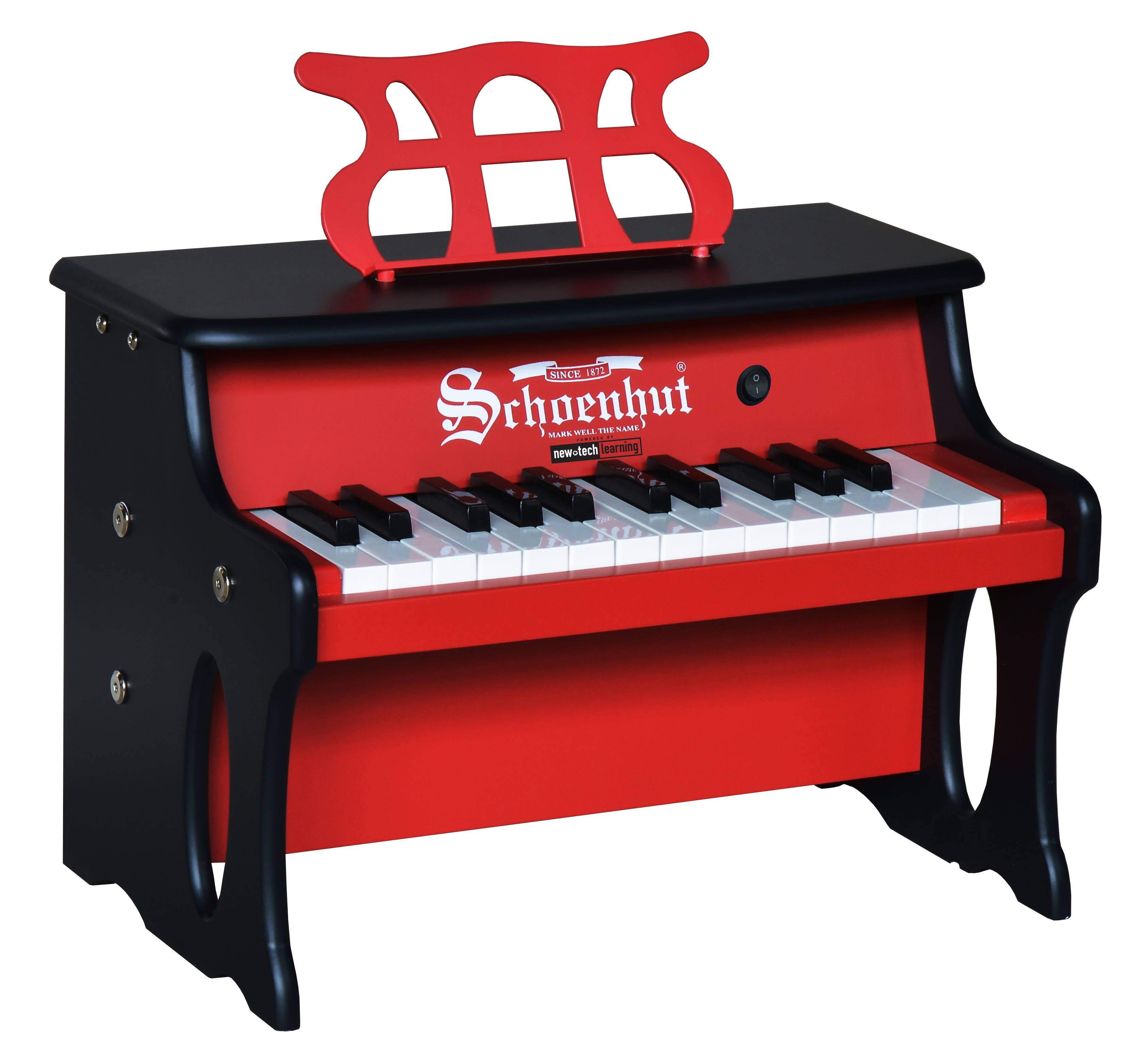 Schoenhut 25 Key Two Toned Digital Table Top Piano, Red / Black