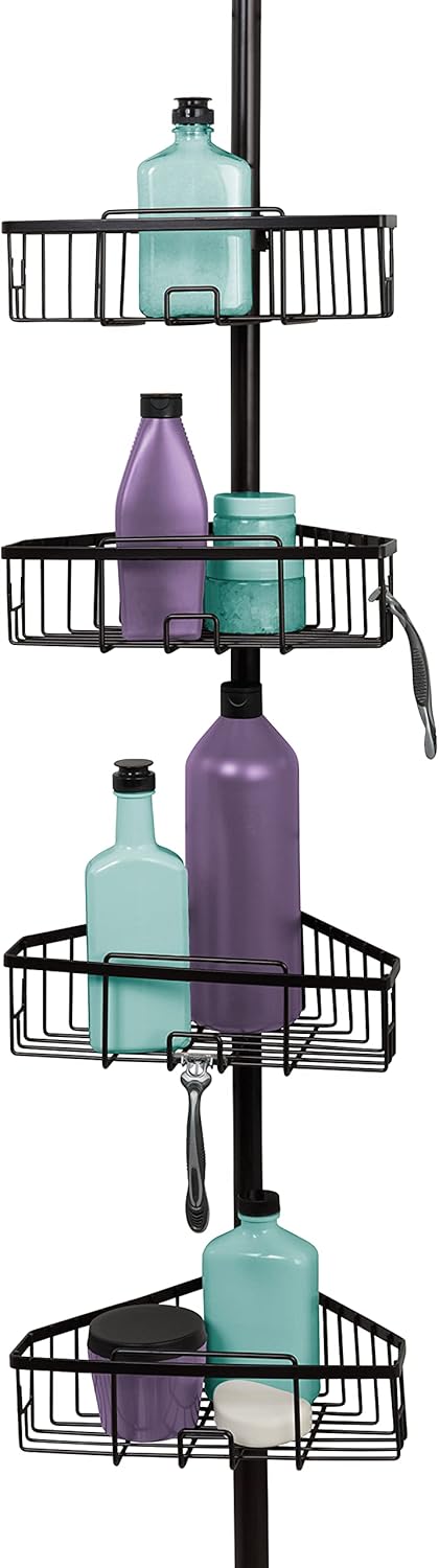 Zenna Home, Bronze Shower Tension Pole Caddy Pack of 2