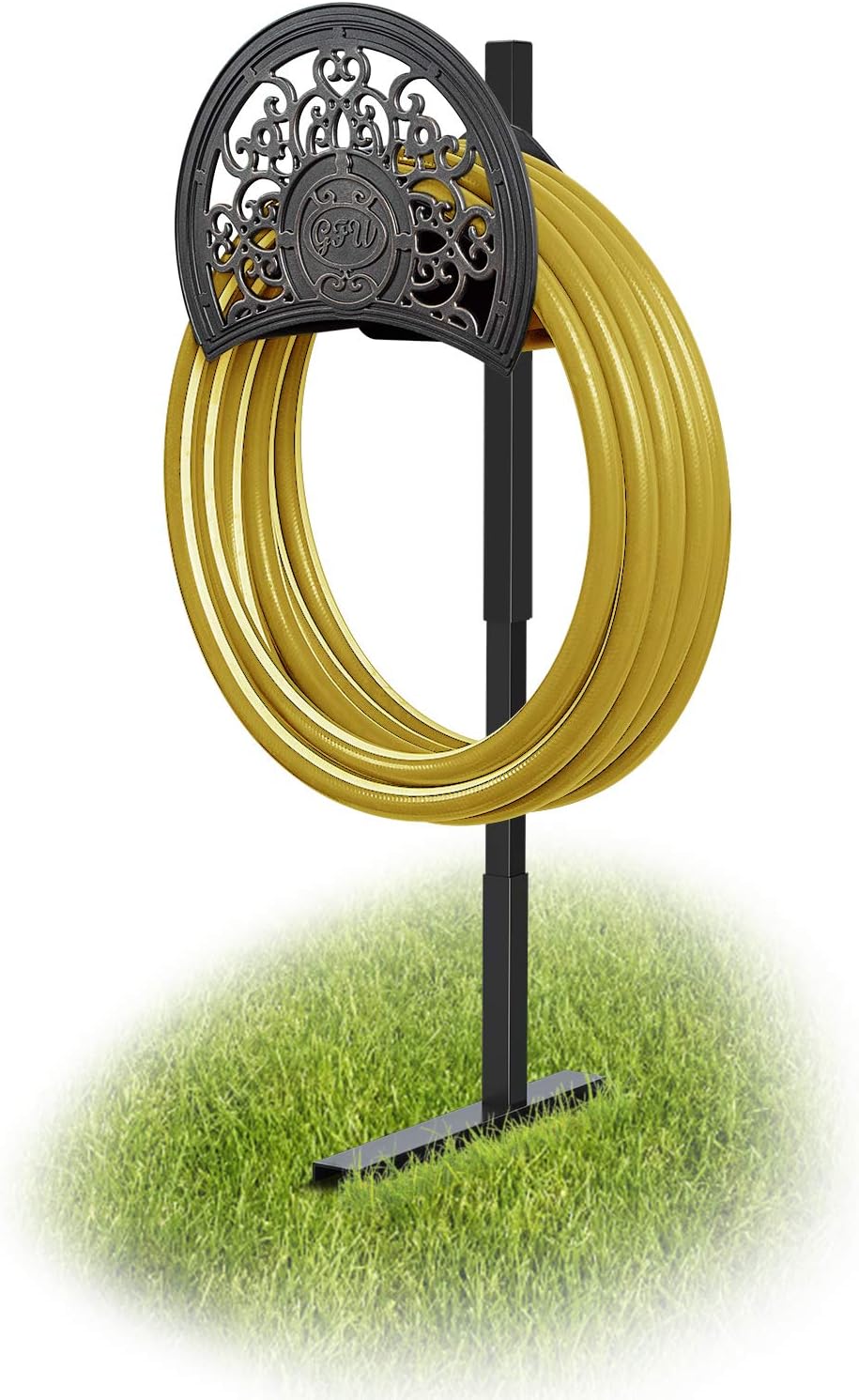 GOFORWILD Garden Hose Holder, Decorative Hose Butler Sturdy Water Hose Rack, Durable Wall Hose Hanger, Holds 125-Feet of 5/8-Inch Hose, Hose Reel, Made of Stainless Cast Aluminum, 7009 Pack of 2