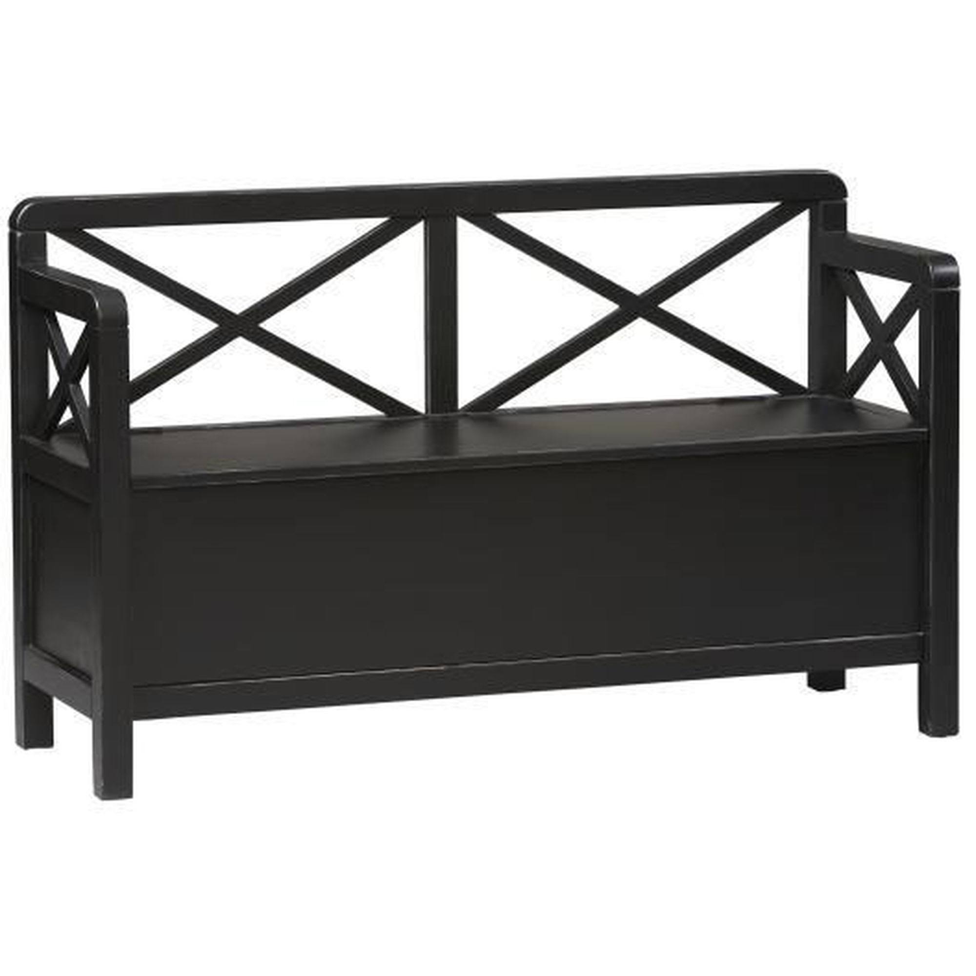 Linon Anna Storage Bench, Black
