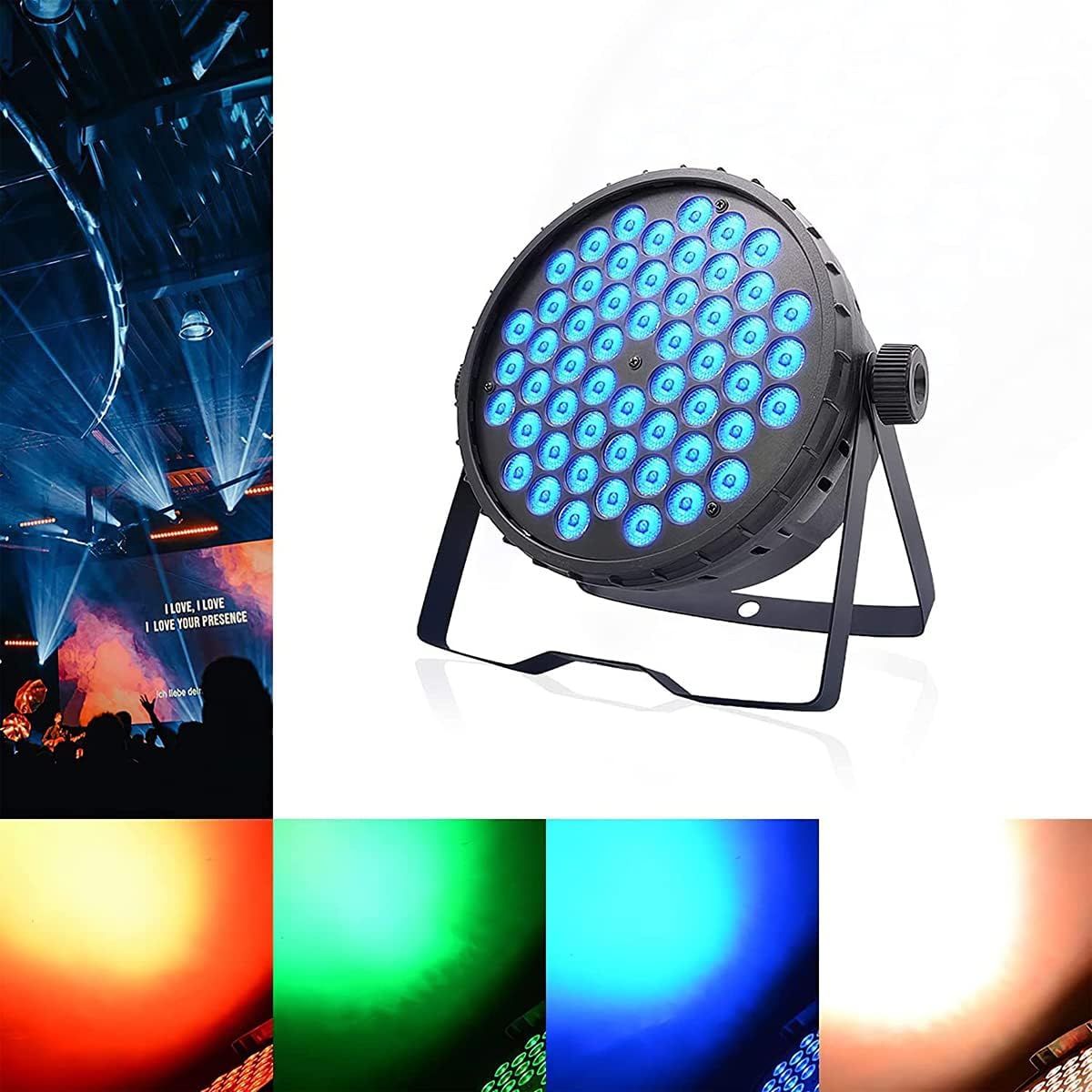 BETOPPER Stage Lights for Parties, 54x3W LED Par Lights RGB, DMX DJ Lights Sound Activated,Strobe Wash Lights for Party, Wedding, Club, Concert and Festival
