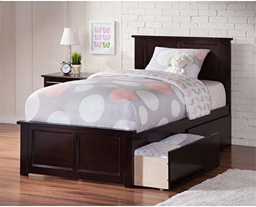 Leo & Lacey Twin XL Storage Platform Bed in Espresso