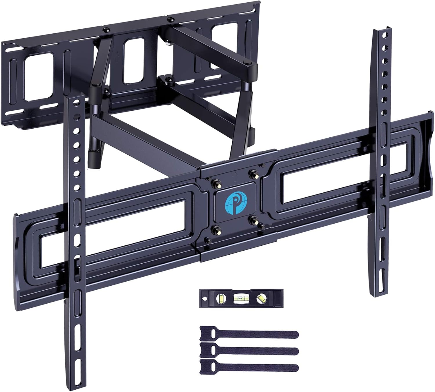 Full Motion TV Wall Mount Bracket for 37-75 Inch LCD, QLED,OLED 4K Flat Curved TVs, Dual Arms Tilt Extension Swivel Articulating TV Mount, Max VESA 600x400mm up to 132lbs, Fits 16” Studs by Pipishell