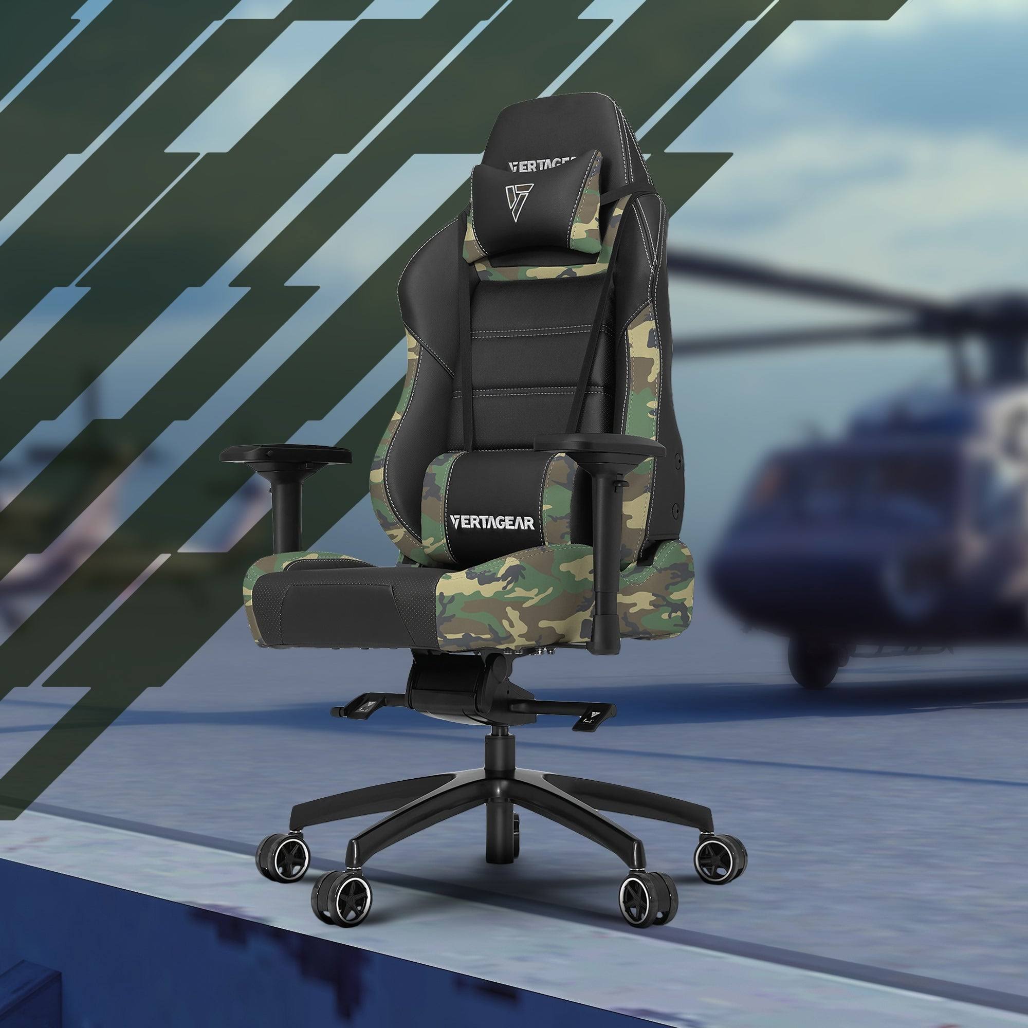 Vertagear PL6000 Racing Gaming Chair | Black / Green / Penta RS1 3x22 / 75mm Caster