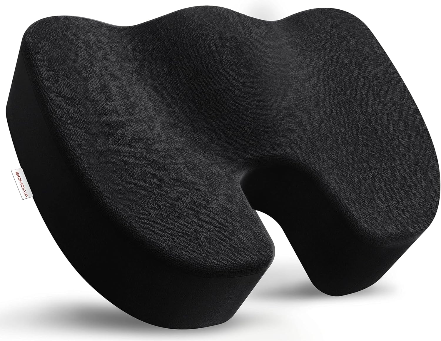Bomdaia Seat Cushion Pillow for Office Chair, Car Seat Cushion for Desk Chair, Non-Slip Memory Foam Coccyx Seat Cushion for Back , Sciatica & Tailbone Pain Relief (Black)