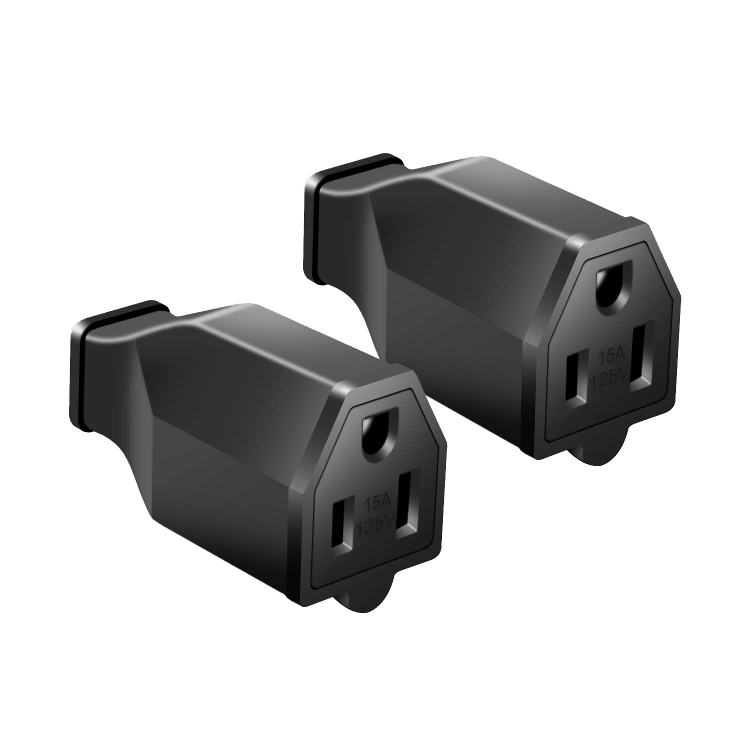 STARELO Extension Cord Ends 125V 15A 2Pole 3Wire Male Straight Blade Plug Replacement Electrical Plugs End 2 PCS (Male) Pack of 2