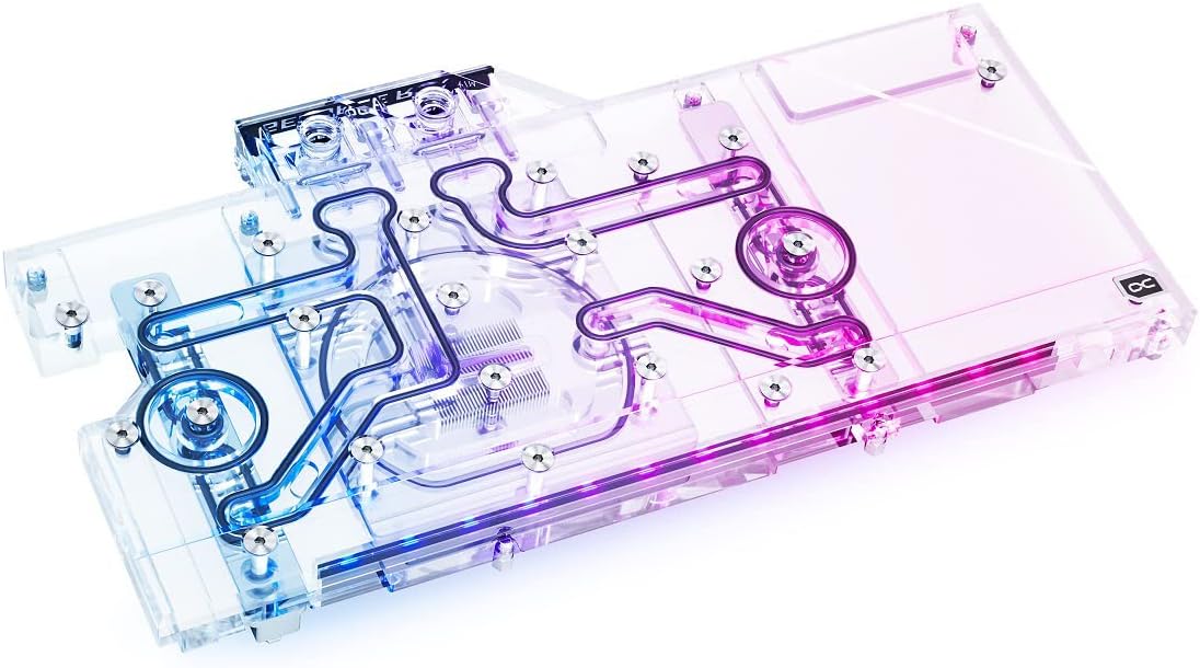 Alphacool Eisblock Aurora GPX-N GPU Water Block & Backplate, RTX 3080/3090 Ti (HOF Series), Nickel/Plexi