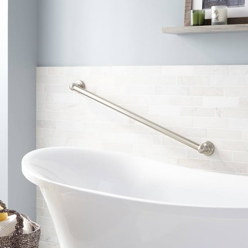 Signature Hardware 938773-36 Lancashire 36x22 Grab Bar Brushed Nickel Accessory Grab Bar