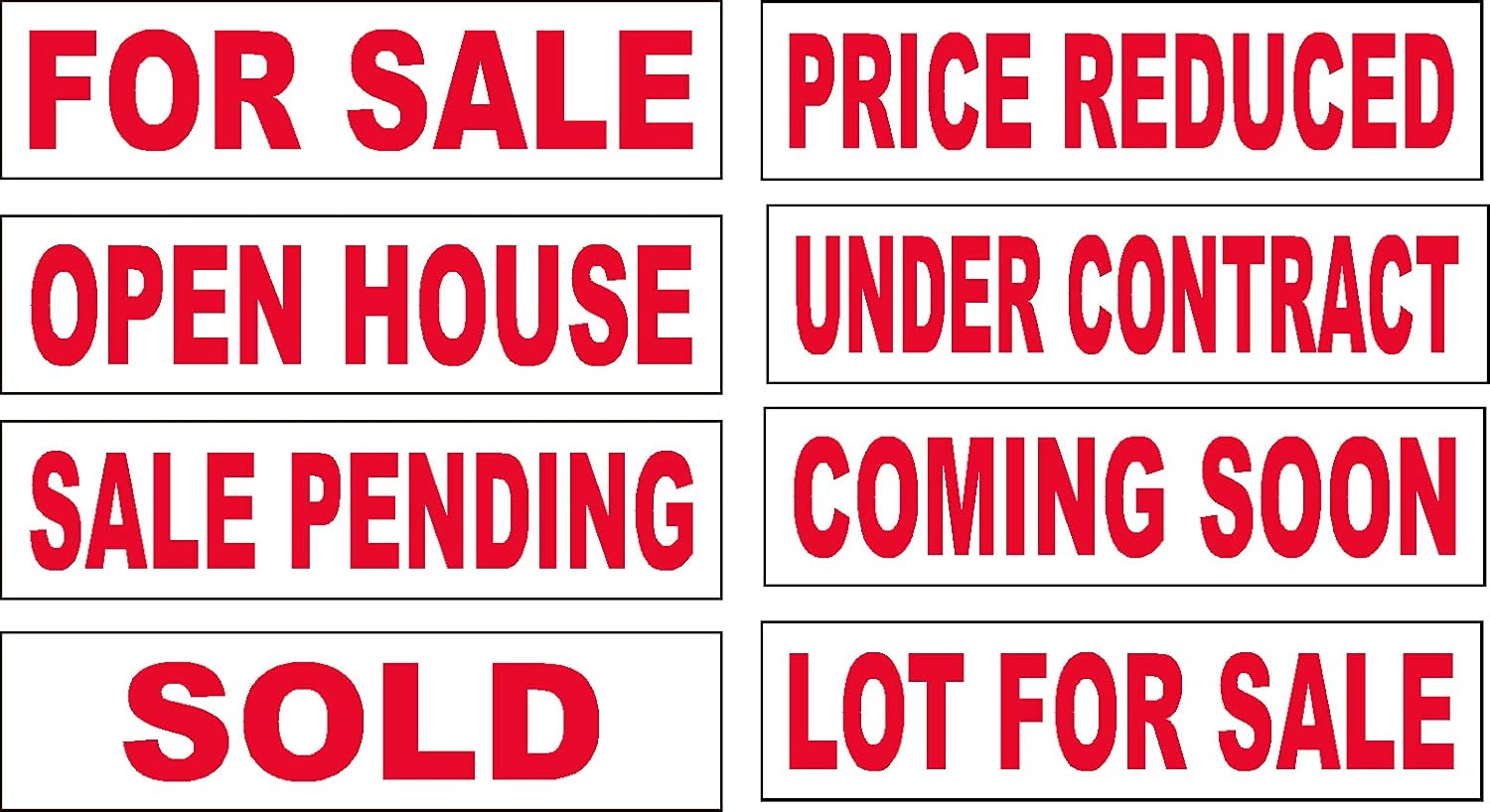 Real Estate Sign Riders, 8 Premium Aluminum Sign Rider 6” x 24