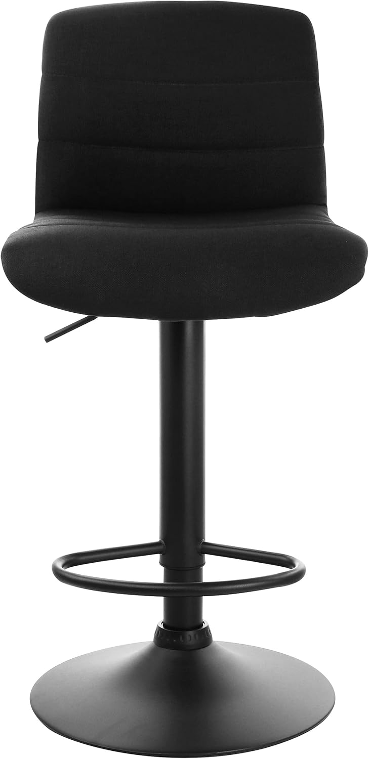 Elama 2 Piece Adjustable Fabric Bar Stool in Gray with Black Base,ELM-799-33A