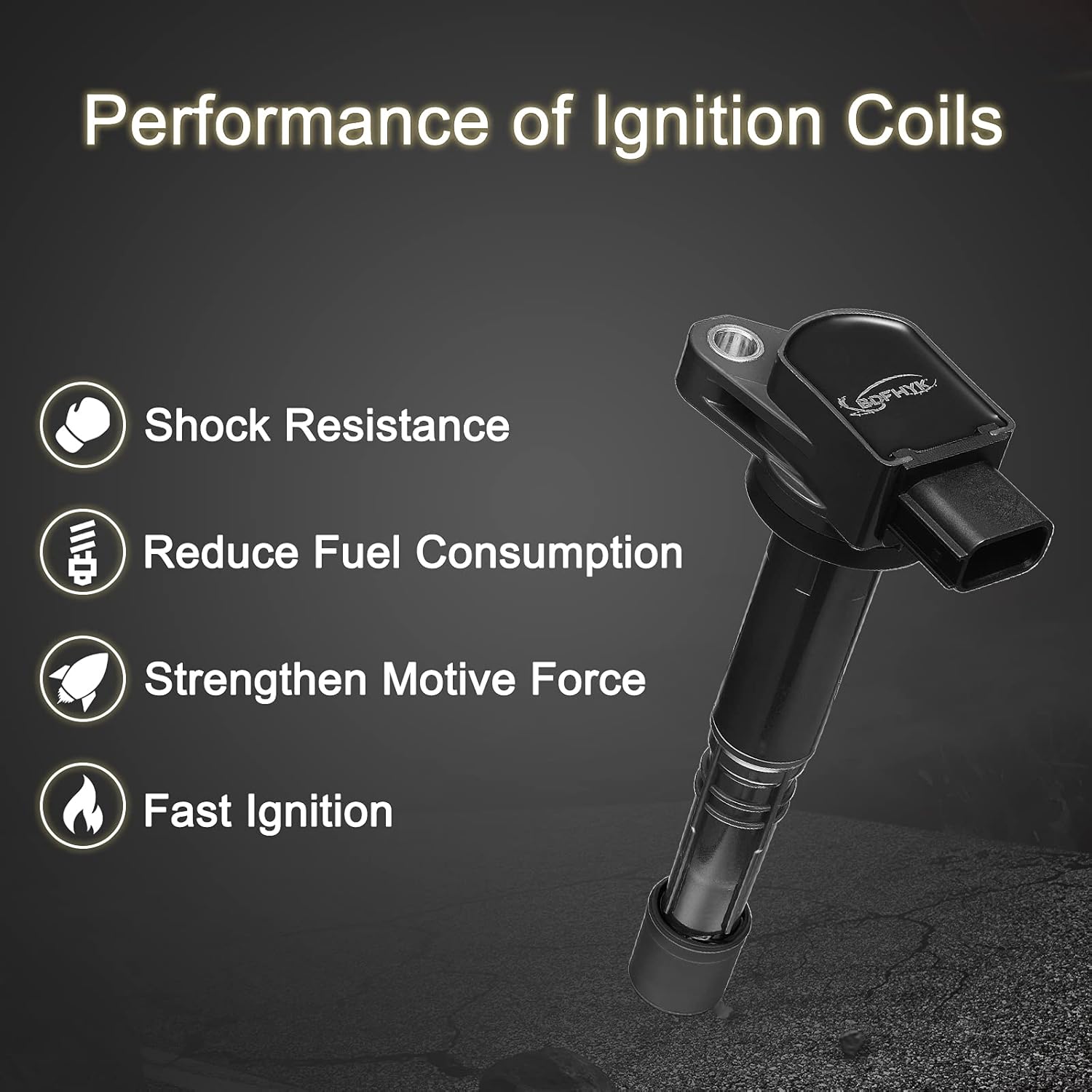 BDFHYK Ignition Coil Pack Set of 4 Compatible with Honda Accord Civic CR-V Element S2000 Acura RSX L4 2.0L 2.4L Replaces UF583 UF311 5C1382 Pack of 2