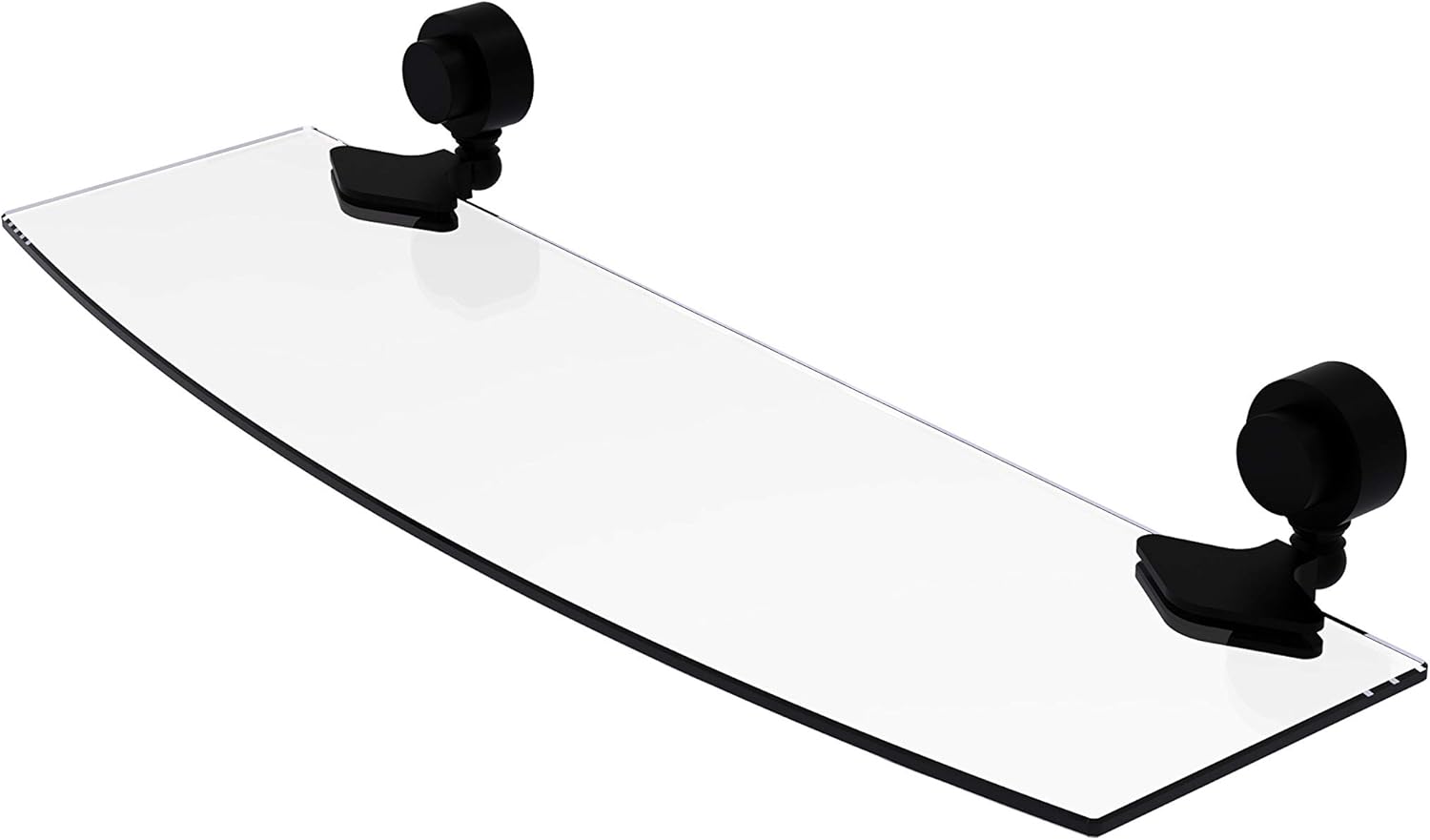 Allied Brass 433/18 Venus Collection 18 Inch Glass Shelf, Matte Black