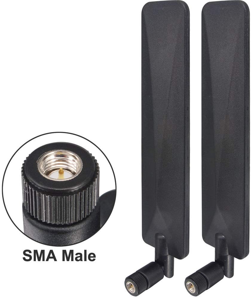 Kaunosta Wireless Network Router Antenna Universal Wide Band 8 dBi Omni-Directional Paddle Antenna High Gain with SMA Connector for CPE Router Verizon Access Point and Other Network Device 2pcs