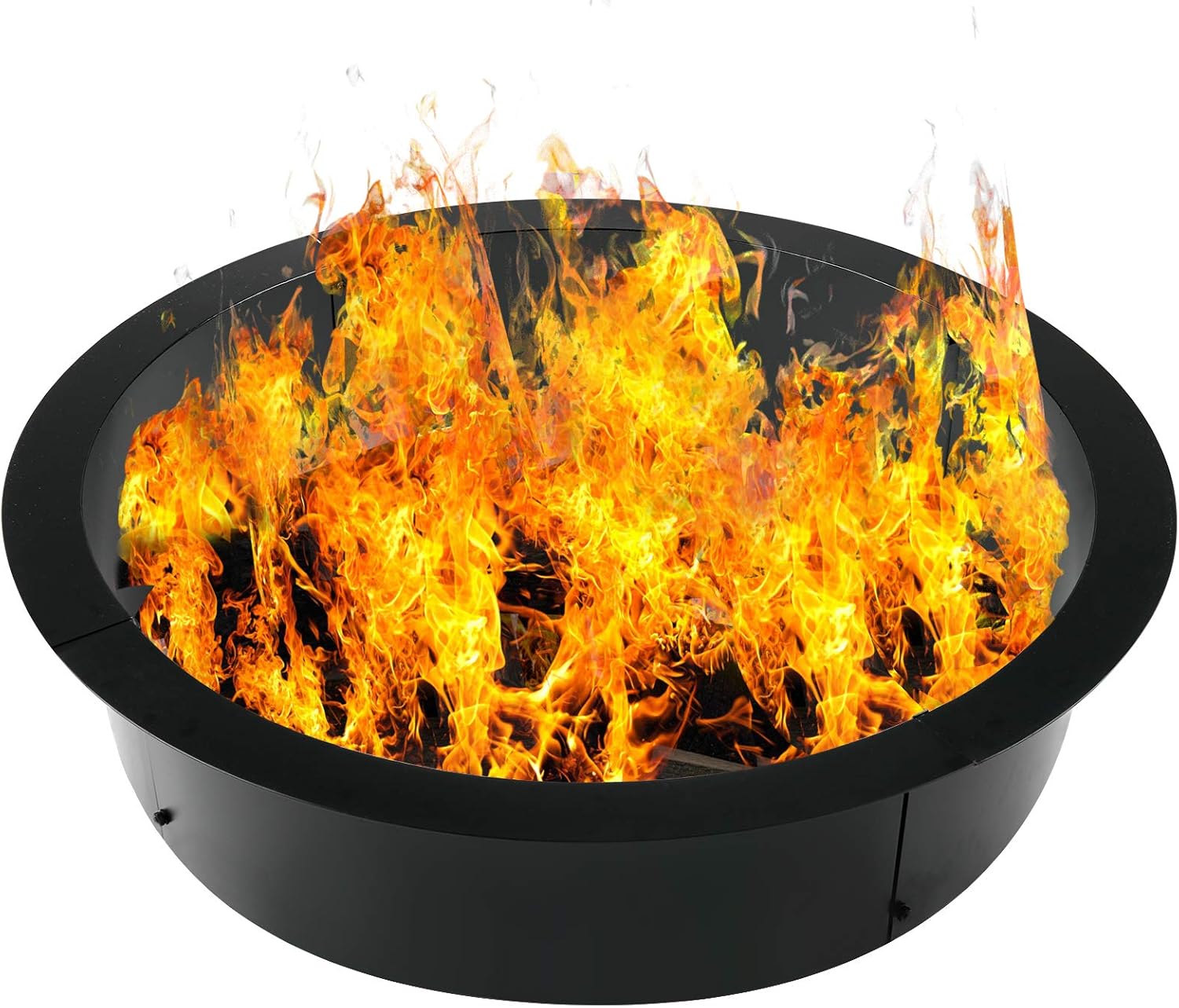 Doniks Fire Pit Ring 42 inches Outside / 36 inches Inside Diameter Heavy 2mm Metal Steel Ring-DIY fire Pit Ring Above or on The Ground for Outdoor Camping, Backyard (42 x 36 x 10 Inch)