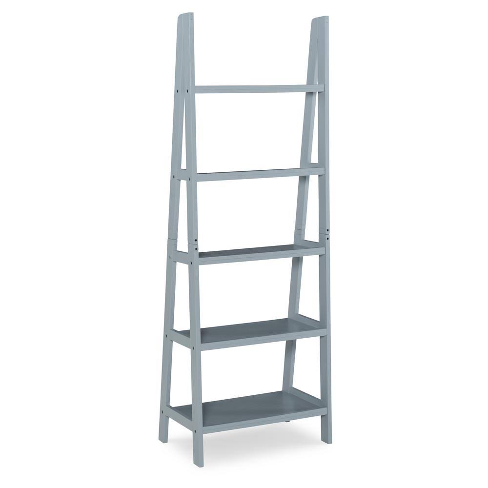 Linon Home Decor Linon Benson 72 in. Tall Acadia Grey Wood Ladder Bookshelf, Gray