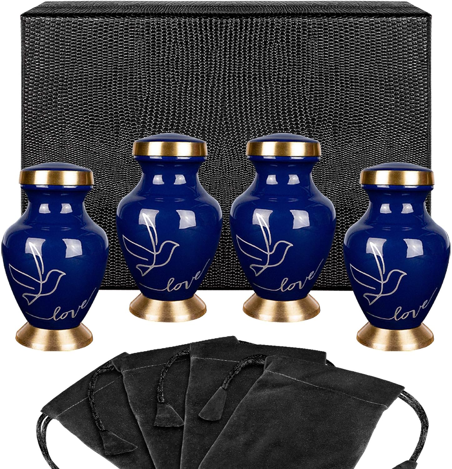 Modern Love White Large Adult Urn for Human Ashes - A Simple Elegant and Minimalistic Resting Place for Your Loved One - With Velvet Bag