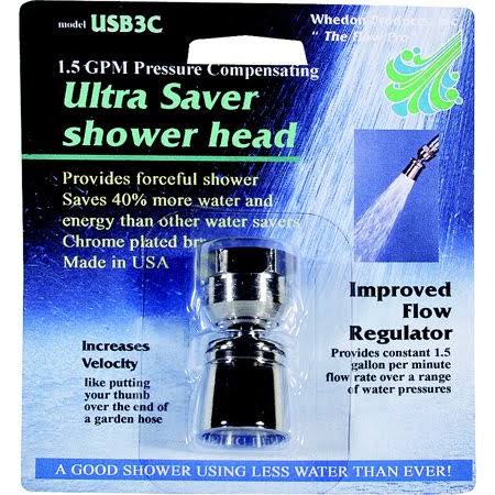 Whedon USB3C Ultra SaverShower Chrome 1-1/2 GPM Water Saver Shower Head(Pack of 2)