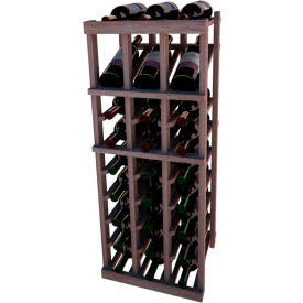 GoVets | Wine cellar Innovations Individual Bottle Wine Rack - 3 Column w/Top Display, 3 ft High - Black, Mahogany