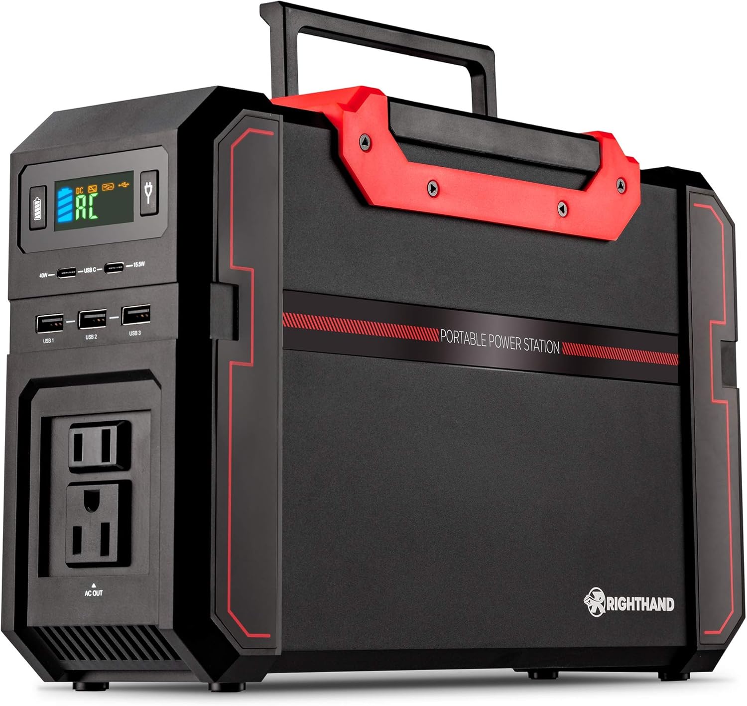 Portable Power Station, 450W Backup Lithium Battery, Dual 110V AC Outlets, 444Wh Solar Generator, 2 USB Type-C, 3 USB-A Ports, 3 DC Ports, for Emergency Camping Outdoors Travel Hunting (Renewed)