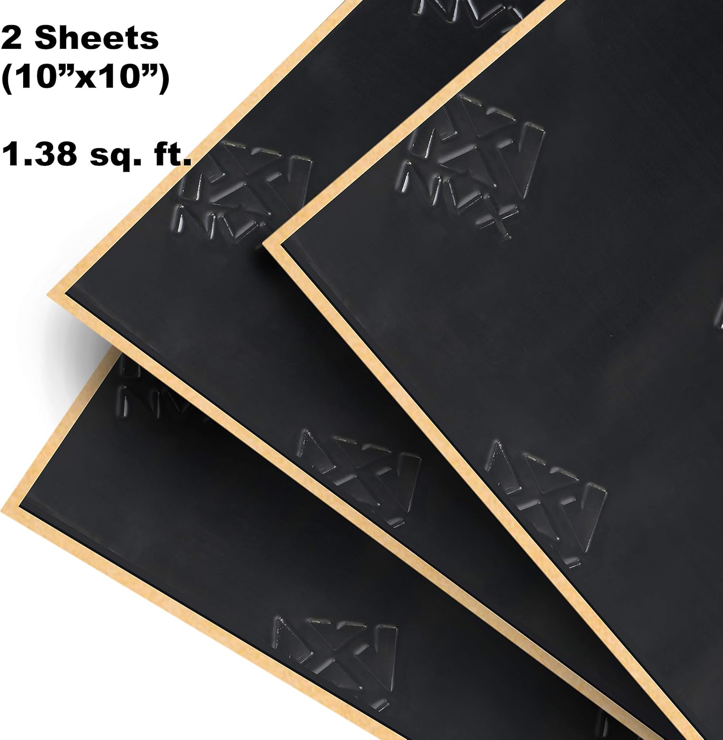 NVX Stealth Black SDBSK2 90 mil Thick 1.38 sqft. Car Sound Damping Mat, Butyl Automotive Sound Deadener, Audio Noise Vibration Insulation, and Dampening (Two 10